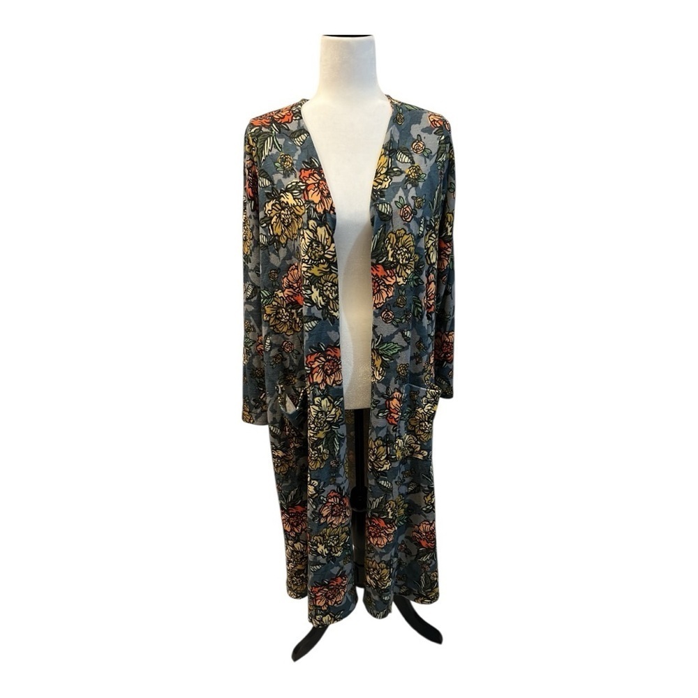 LuLaRoe Blue and Orange Cardigan Sweater